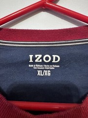 Izod Mens Pullover Casual Long Sleeve Sweatshirt Style Deep Red Shirt LOGO Sz XL