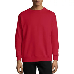 Hanes Men’s Long Sleeve Ecosmart Fleece Sweatshirt, Deep Red, Large
