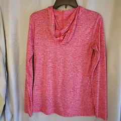 BCG Running Walking Performance Lightweight Red Pullover Hooded Top Size M