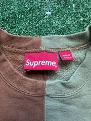 Supreme Fall/Winter 2018 Split Crewneck Sweatshirt Brown/Olive Green