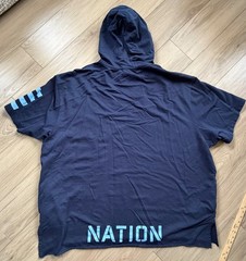 Men Parish Nation Short Sleeve Pullover Sweatshirt Distressed Hoodie 6XL Pockets