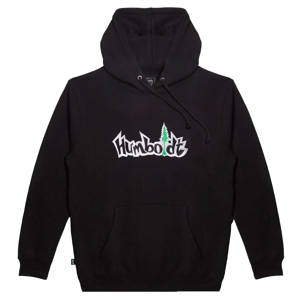 Humboldt Big Treelogo Embroidered Heavyweight Pullover Hoodie Black White Kelly
