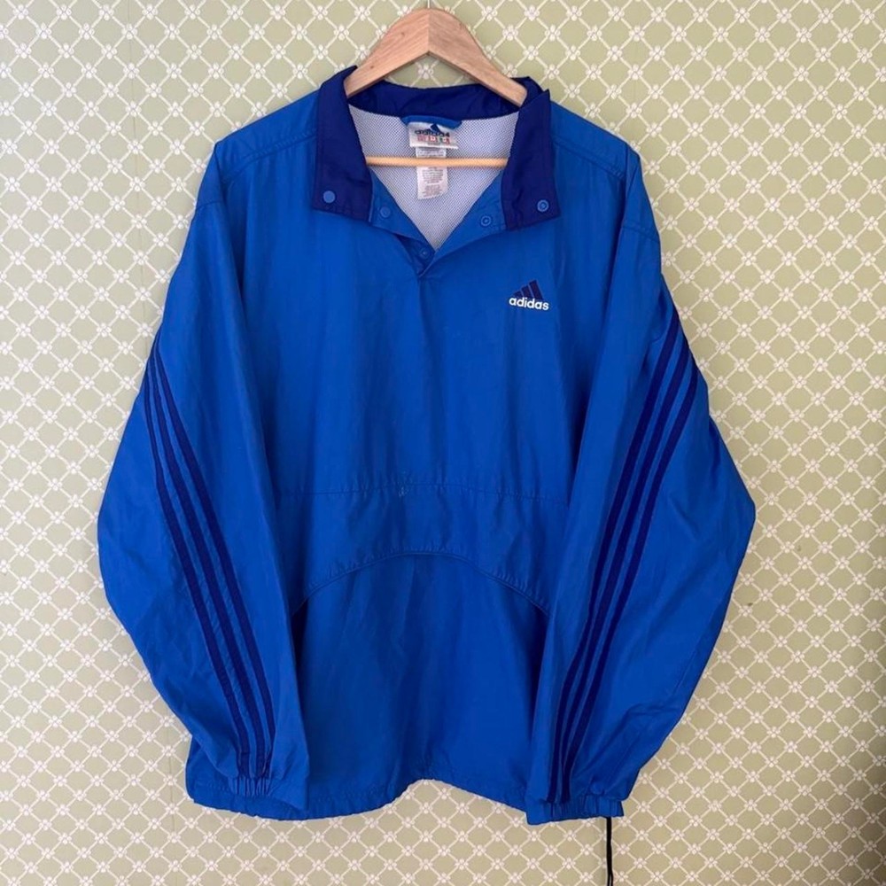 Vintage 90s blue adidas quarter zip pullover