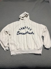 Fear of God Essentials NY Yankees Pinstripe Hoodie & Shorts Set Heather Gray