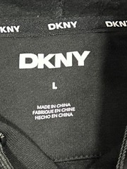 DKNY Hoodie Mens Larger Black Fleece Long Sleeves Hooded Sweatshirt Pullover NWT