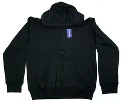 DECKY Full Zip Hoodie Sweatshirt Hoody Pockets Men’s Black New