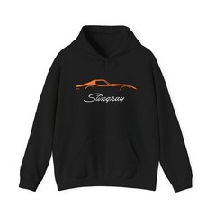 Vintage Orange C3 Corvette Stingray Hoodie, Muscle Car Sweatshirt, Classic Car