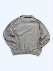 Winner Gray Collared Button Neck Pullover Sweatshirt Men’s L Regular