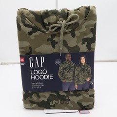 GAP Hoodie Unisex XL Olive Camo Embroidered Logo Fleece NEW