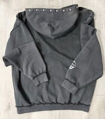 Supply & Demand Men’s M Gray Studded Full Zip Hoodie NYC Graphic Logo Pockets