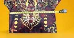 DYKHMILY UNISEX RED/GOLD ANUBIS ANCIENT EGYPT PATTERN HOODIE PULLOVER Large Read