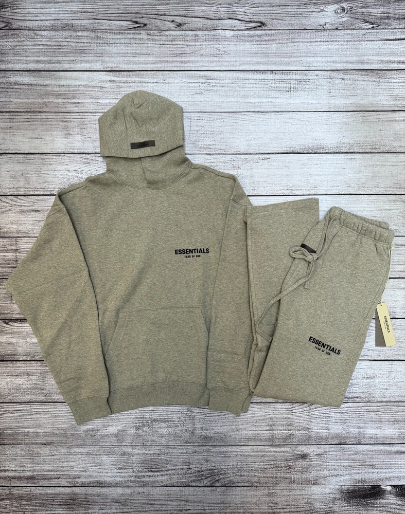NEW Fear of God Essentials Set Hoodie & Relaxed Sweatpants Dark Oatmeal XXS-XL