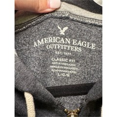 American Eagle Outfitters Men’s Classic Fit Gray Full Zip Hoodie Size L