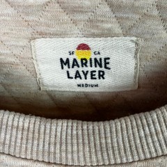 Marine Layer Men’s Corbet Quilted Crewneck Size Medium Oatmeal