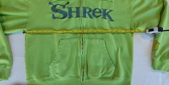 Shrek Movie Lime Green hoodie embroidered lettering and 3D ogre ears Adult XL