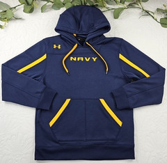 Under Armour Navy Blue US Naval Pullover Hoodie Size S Loose