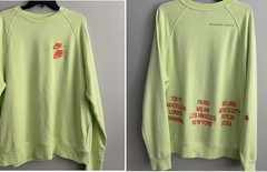 Nike L World Tour Sweatshirt Triple Swoosh Green Logo French Terry Streetwear