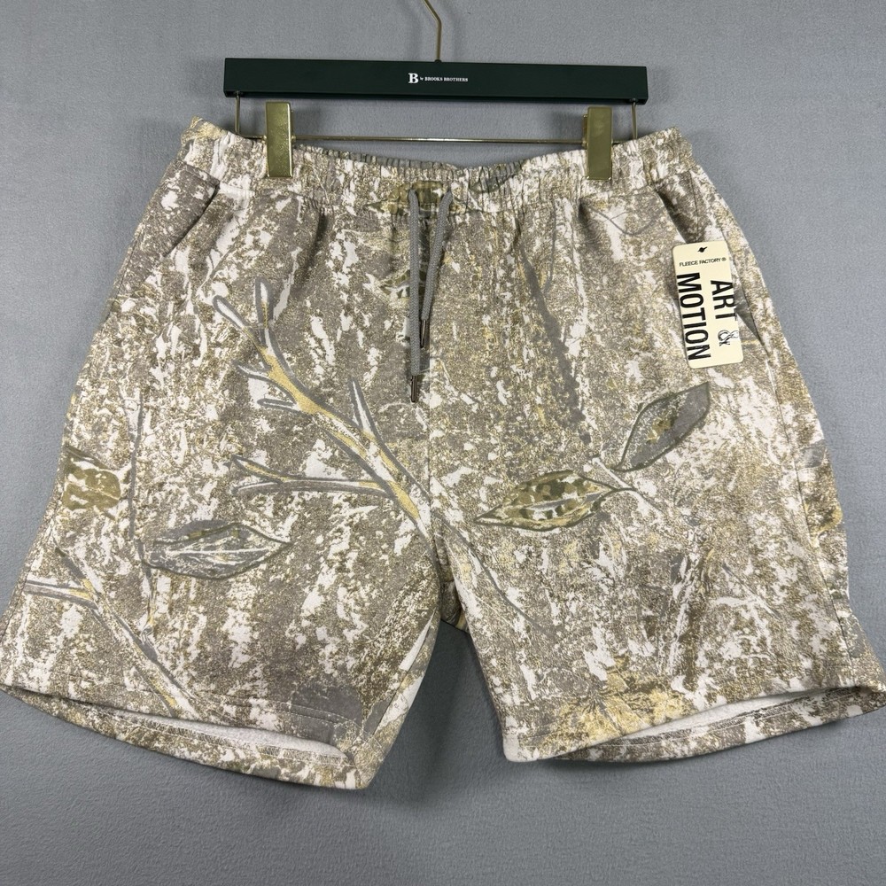 Fleece Factory Art & Motion Men’s XL Camo Print Sweat Shorts NWT Leaf