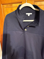 Talbots Blue Solid Collared Button Pullover Sweatshirt Men’s L Regular
