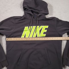 Nike Hoodie Mens Large Gray Hooded Logo Spellout Fleece Sweatshirt Grunge Skater