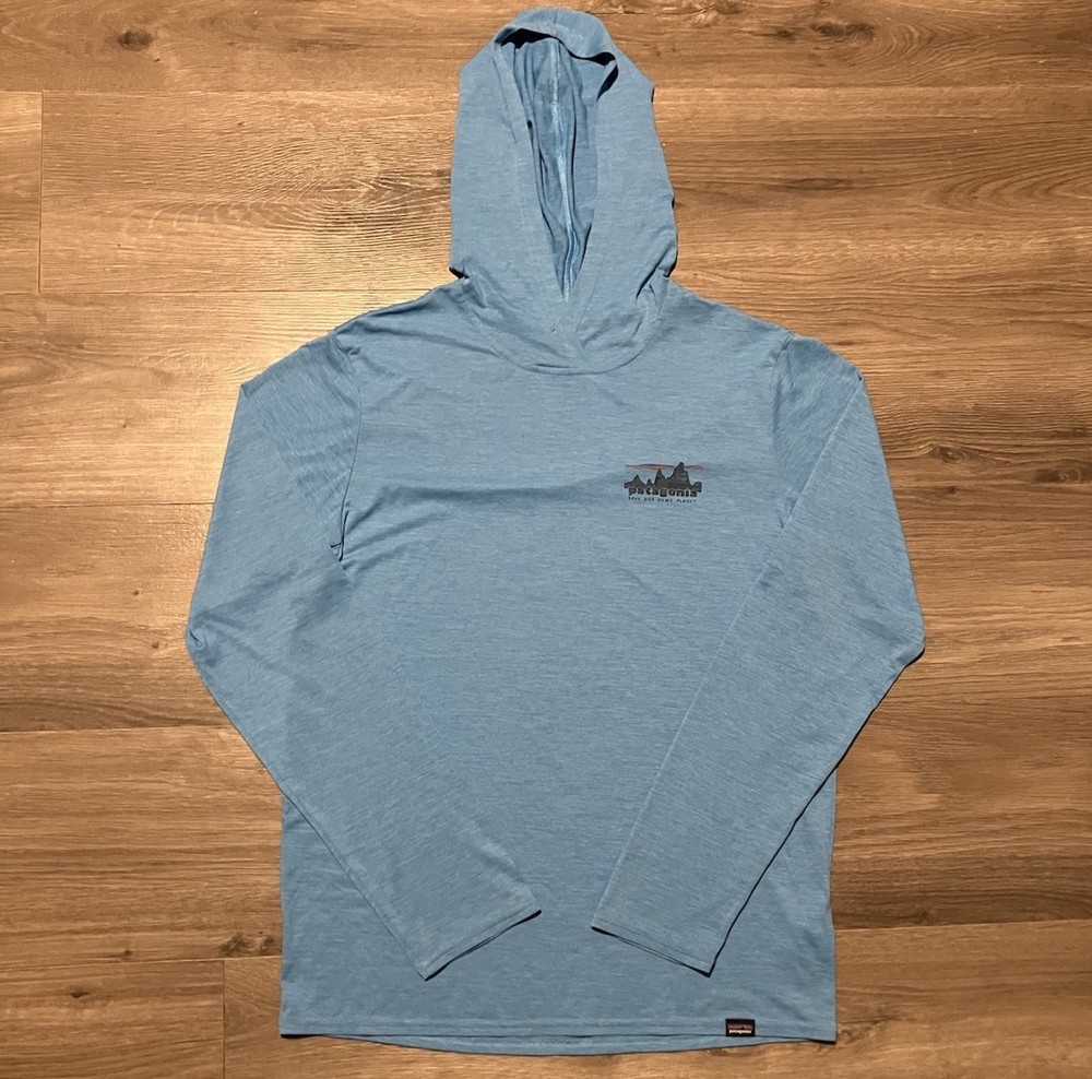 Patagonia Capilene Cool Daily Hoody Men’s Small Blue Lightweight Stretch