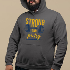 Strong And Pretty Gym Hoodie Weight Training Fitness Workout Lovers Gift