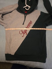 Supreme 2012 Split Pullover Hoodie Size Medium Green Gray Skater Streetwear