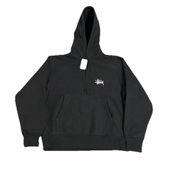 Stussy Basic Black Pullover Hoodie Size M