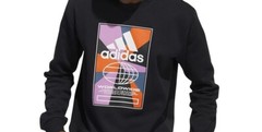 adidas Mens Colors Crewneck LS Sweatshirt Graphic Fleece Sustainable Ribbed NWT