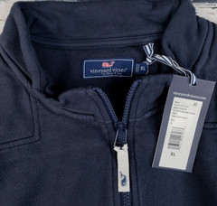 Vineyard Vines Collegiate 1/4 Zip Shep Shirt Sweatshirt Navy Size XL – NEW