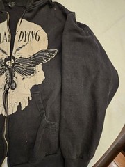 Vintage As I Lay Dying Hoodie Black XL Skull and Moth Design (see description)