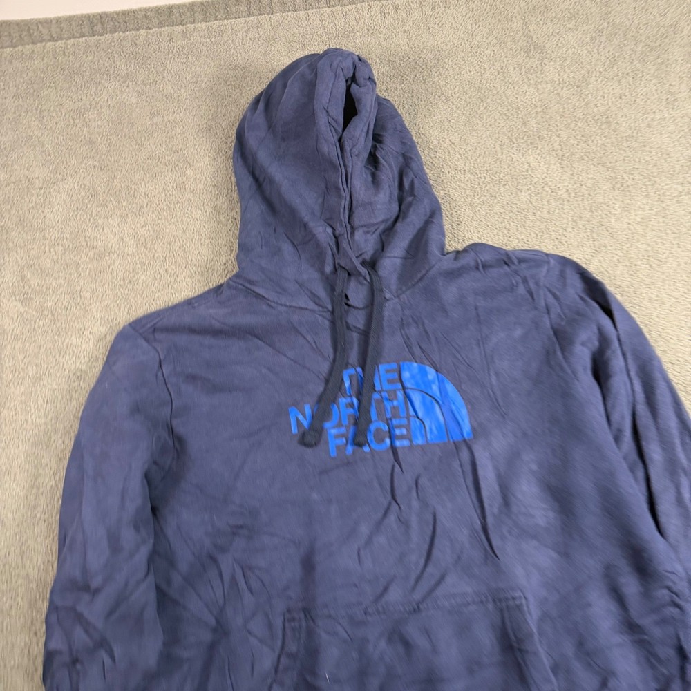 The North Face Mens Navy Blue Logo Pullover Fleece Hoodie Sweatshirt 8495