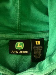 Vintage John Deere Moline Illinois Old Logo Green Hoodie Size Large