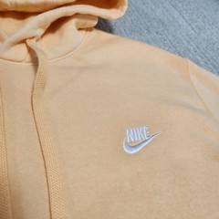 Nike Club Fleece Sweatshirt Men Large Hoodie Athleisure Yellow Training Workout