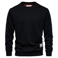 AIOPESON Streetwear Cotton Men’s Spring Sweatshirt Solid Color Long Sleeve