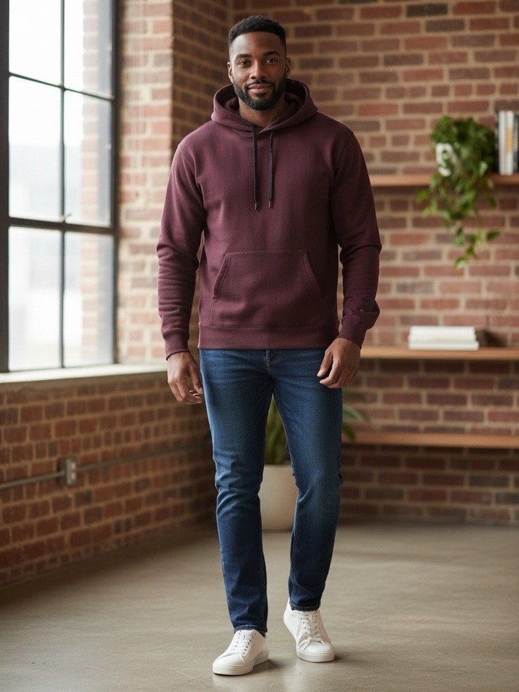 rag & bone Men’s City Burgundy Hoodie Sweatshirt Large