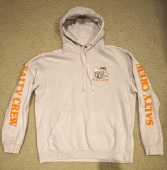 Salty Crew Men’s White Pullover Hoodie Graphic Logo Pockets Regular M