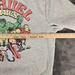 Marvel Comics Retro Avengers Sweatshirt Gray Pullover Graphic Sleeve Large L