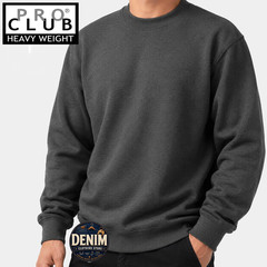 1 NEW PRO CLUB SOLID PLAIN HEAVY WEIGHT FLEECE CREW-NECK SWEATSHIRTS SIZE S-5XL