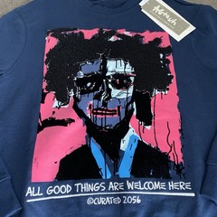 AGTAWH Curated Sweatshirt Men’s S 100% Cotton Pageant Blue French Terry