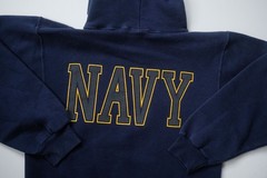 US MILITARY VTG 90s RETRO USA MADE NAVY HOODIE SOFFE SWEATSHIRT REFLECTIVE SZ S