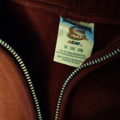 Jerzees Super Sweats Full Zip Hoodie Maroon 3X Fleece Cotton Polyester Hooded