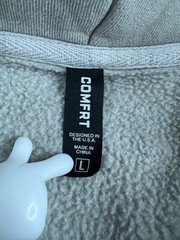 Comfrt Hoodie Mens Large Gray Fleece Pullover Coordinates Graphic Sweatshirt