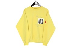 VINTAGE UNITED COLORS OF BENETTON SWEATSHIRT SIZE M 90s yellow crewneck big logo