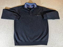 Duluth Trading Sweatshirt Mens Large Tall Blue 1/4 Snap Pullover Fleece Lined LT