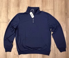 Coofandy 1/4 Zip Pullover Polyester Spandex Mock Neck-Men’s M-Navy Blue-NWT