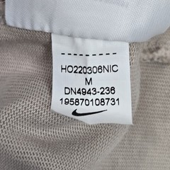 Nike Men Hoodie M Beige Logo Embroidered Oversized Zipper