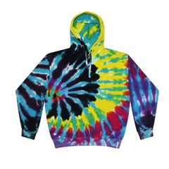 Tie Dye Multi-Color Hoodies, Adult S to XXXL 80% Cotton, L/S, Pockets No Zipper