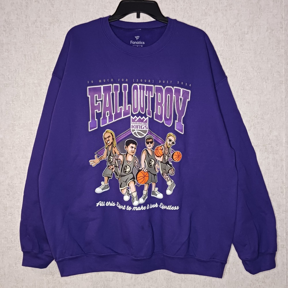 Fanatics Fall Out Boy Sweatshirt Mens XL Purple Long Sleeve Sacramento Kings NBA