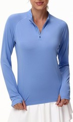 Women’sLong Sleeve UPF 50+ Sun Protection 1/4 Zip Shirt Hiking Athletic Top
